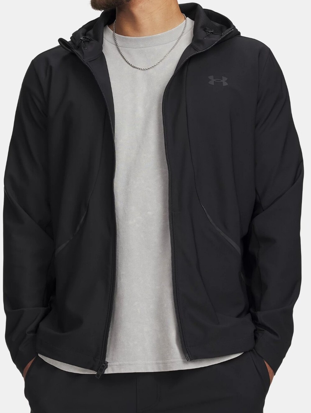 Under Armour Men’s Black Hooded Unstoppable Woven Jacket NWT